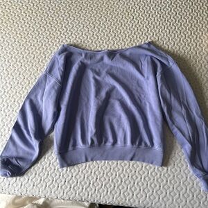 Fabletics Lavender Off-Shoulder Sweatshirt